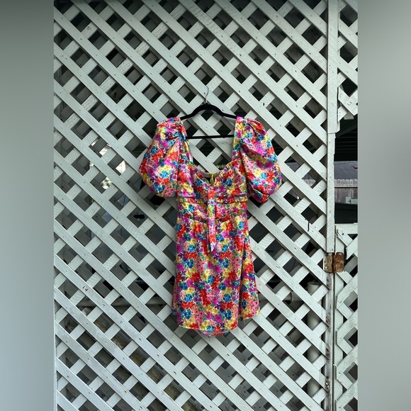 For Love & Lemons Merrill Puff Sleeve Floral Mini Dress - Picture 8 of 10